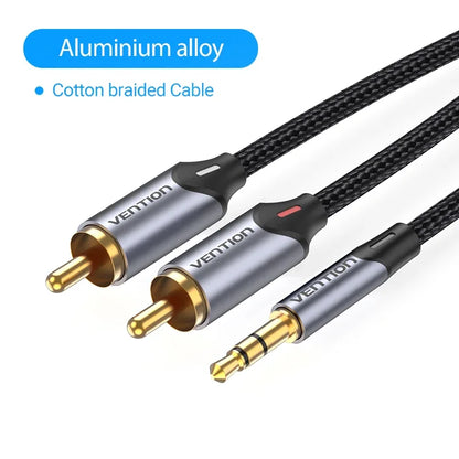 Vention RCA Cable 3.5mm to 2RCA Splitter Jack Audio Cable for Smartphone Amplifier Home Theater 3.5 AUX RCA TV Box Adaptador