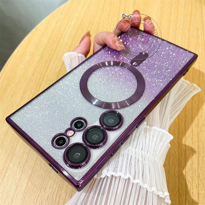 For Samsung Galaxy S26 S25 S24 S23 S22 S21 S20 Plus FE Case Note20 Ultra S24FE Plating Glitter Wireless Bling Cover Girls Women