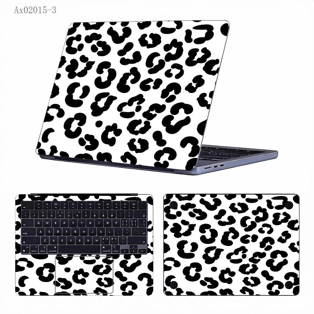 2 pcs Aesthetic Light Leopard Laptop Stickers Set Self-Adhesive Removable Laptop Covers for MacBook Notebook Protective Skins
