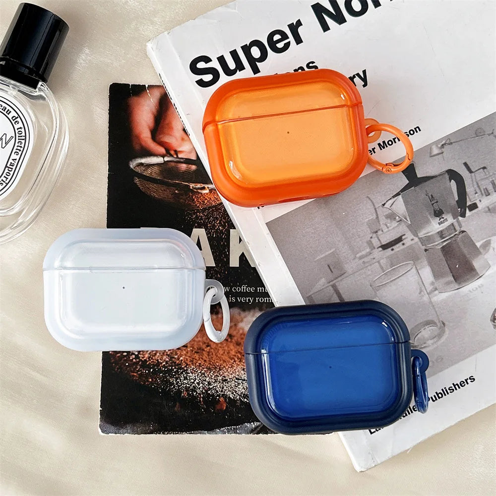 For Airpods Pro 3 Case,Pure Color Orange TPU Protective Earphone Cover For Airpods Pro 2/Airpods 4 3 2 1 Cover Funda