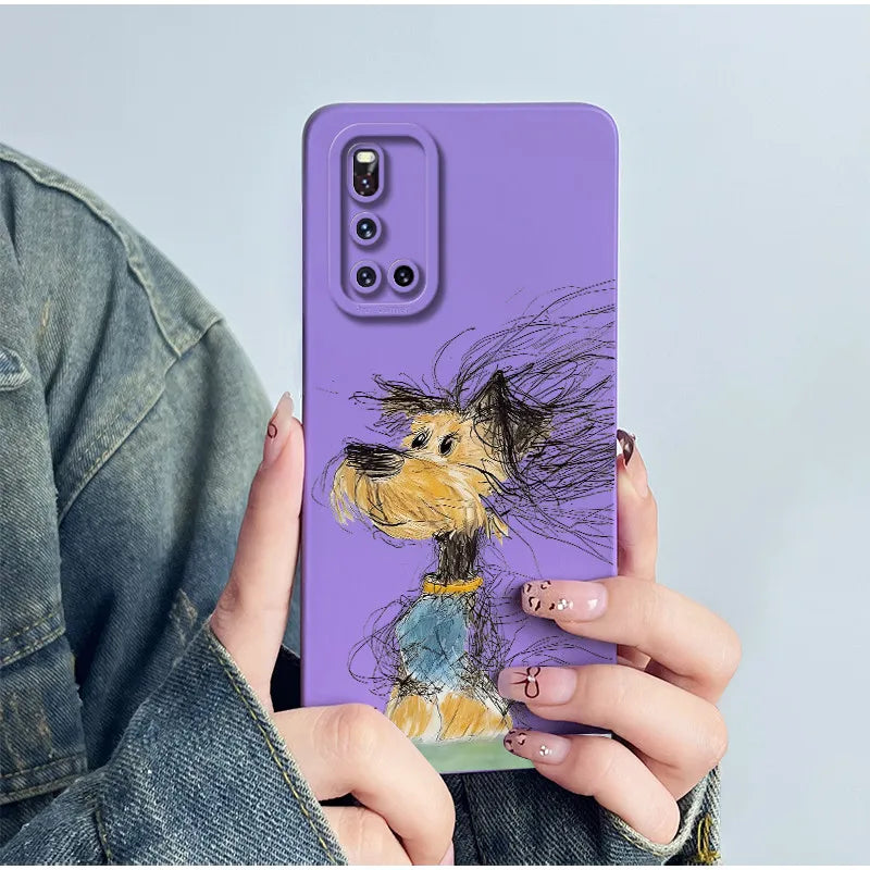 For Vivo V19 Phone Case vivoV19 Back Cover Soft Silicone Sweet Painted Cartoon Shell Capa Lovely Printed Protective Coque Cases