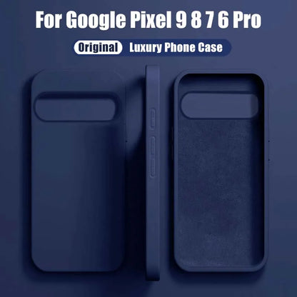 Luxury Original Liquid Silicone Cases for Google Pixel 9 8 6 7 Pro XL Shockproof Case for Google Pixel 8A 7A 6A Soft Phone Cover