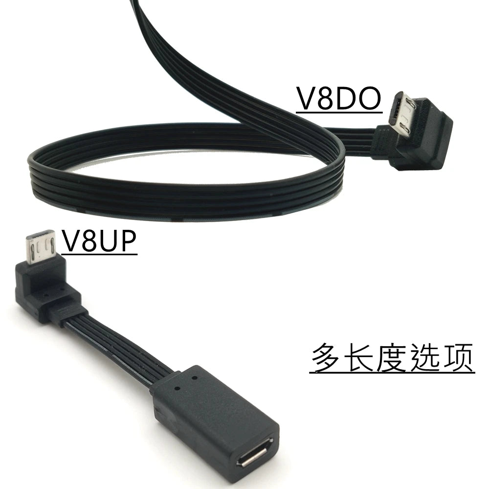 5CM 10CM 20CM MicroUSB panel mounting connector female Micro USB 5-pin.extension cable 30cm 50cm, with screw holes