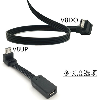 5CM 10CM 20CM MicroUSB panel mounting connector female Micro USB 5-pin.extension cable 30cm 50cm, with screw holes