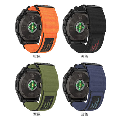 QuickFit 26mm Nylon Velcro Watch Band Strap for Garmin Fenix 8 51mm, Fenix 7X 6X Pro, Epix 2 Pro/Tactix 8 51mm, Instinct 3 50mm