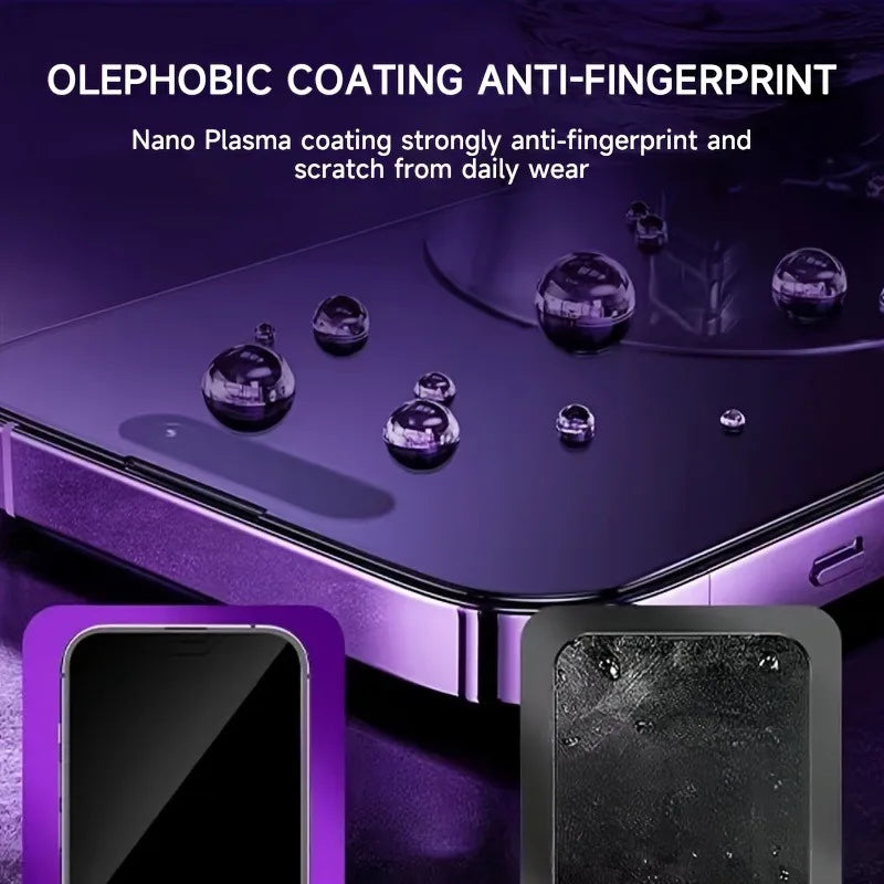 5Pack Tempered Glass Screen Protector For IPhone 16 15 14 13 12 11 Pro Max Plus XR XS Max Privacy Screen Protector Glass