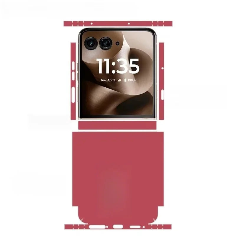 Colorful Anti-Scratch Phone Skin For Motorola Razr60 40 50 Ultra Back + Hinge Decal Matte Film For Moto Razr 40 50 Decal Sticker