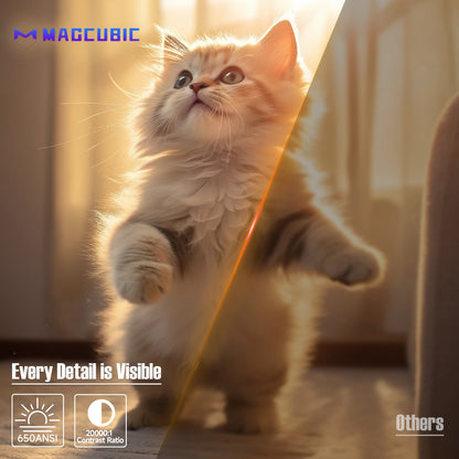 Magcubic L018 Projector 8K Native 1080P 650ANSI Auto Focus & Keystone Correction Android14 BT5.4 WIFI6 360° Portable Home Cinema