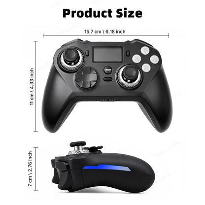 G8 Wireless Game Controller for PC Switch Android iOS Mobile Phone 4 Hall Operation-with TMR Hall Joystick, 30-90gf Adjustable Damping, Smart Screen, Turbo Macro RGB Light, 6-Axis Vibration Gamepad