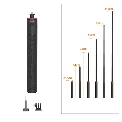 Flymile Tripod Selfie Stick Vlog Handle for DJI Pocket 3/Action 5 Pro/Insta360 X5/Gopro Accessories 62.99/55.1in Extendable