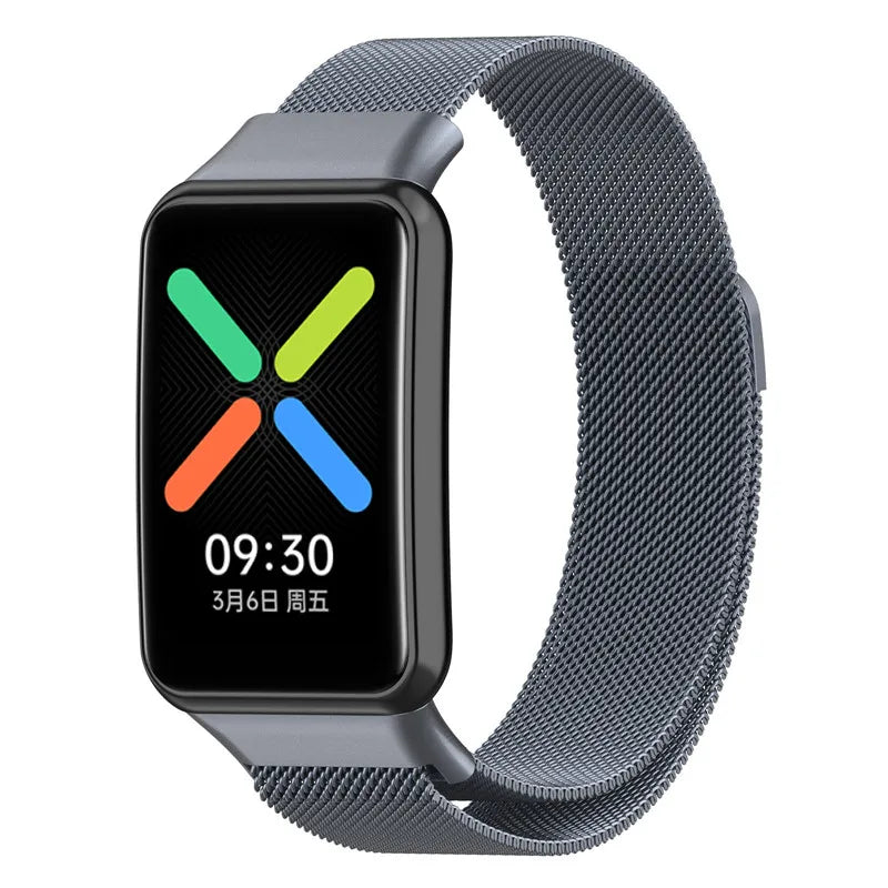 Magnetic Loop Sports Strap For Oppo Watch Free Nfc Smart Watch Replacement Metal Stainless Steel Bracelet Wrist Strap