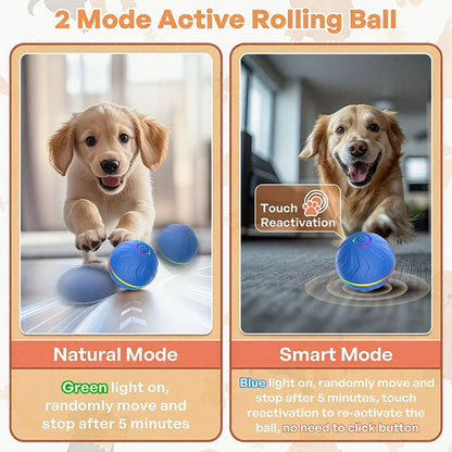 Interactive Smart Dogs Toys Balls - USB Automatic Moving Bouncing Ball for Puppy to Large Dog - Electronic Pets Ball Birthday Gi