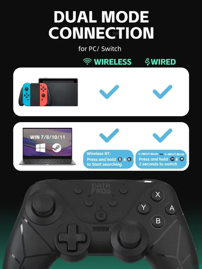 DATA FROG Lightweight Gaming Gamepad NFC Turbo Burst Function Dual Motor Vibration Controller For Switch OLED Lite