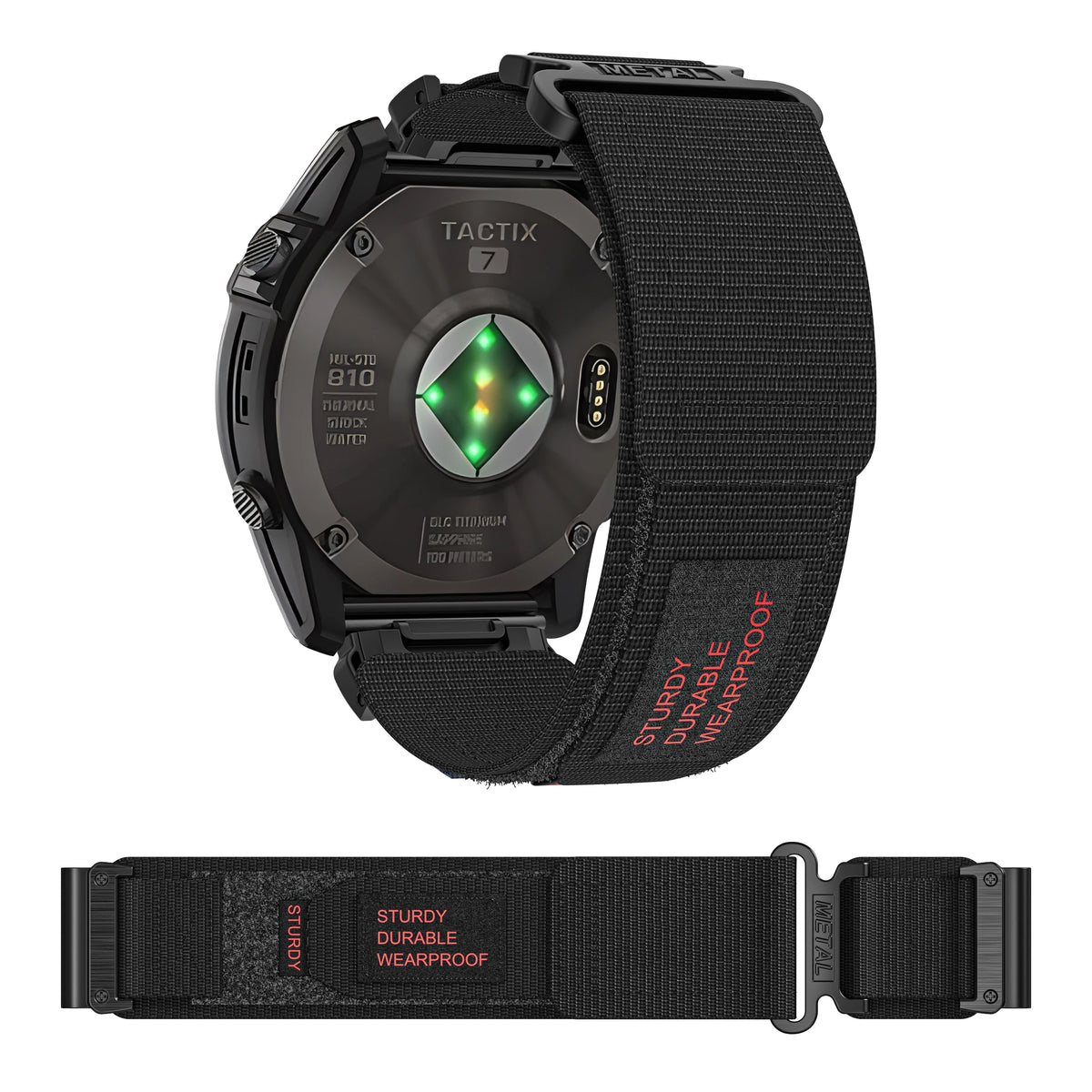 QuickFit 26mm Nylon Velcro Watch Band Strap for Garmin Fenix 8 51mm, Fenix 7X 6X Pro, Epix 2 Pro/Tactix 8 51mm, Instinct 3 50mm