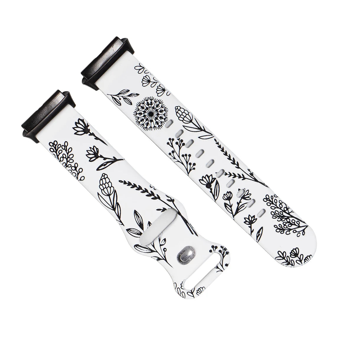 Flower Design Engraved Silicone Strap For Redmi Watch 3 /3 Lite /3 Active Two-tone Silicone Sport Strap For Redmi Watch3