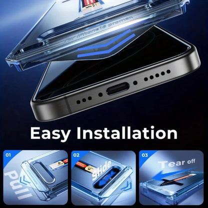 Easy Installation Privacy Screen Protector For iPhone 18 17 Pro Max 16 16e 15 14 13 12 11 XR XS 16e Air Oleophobic Coating Glass
