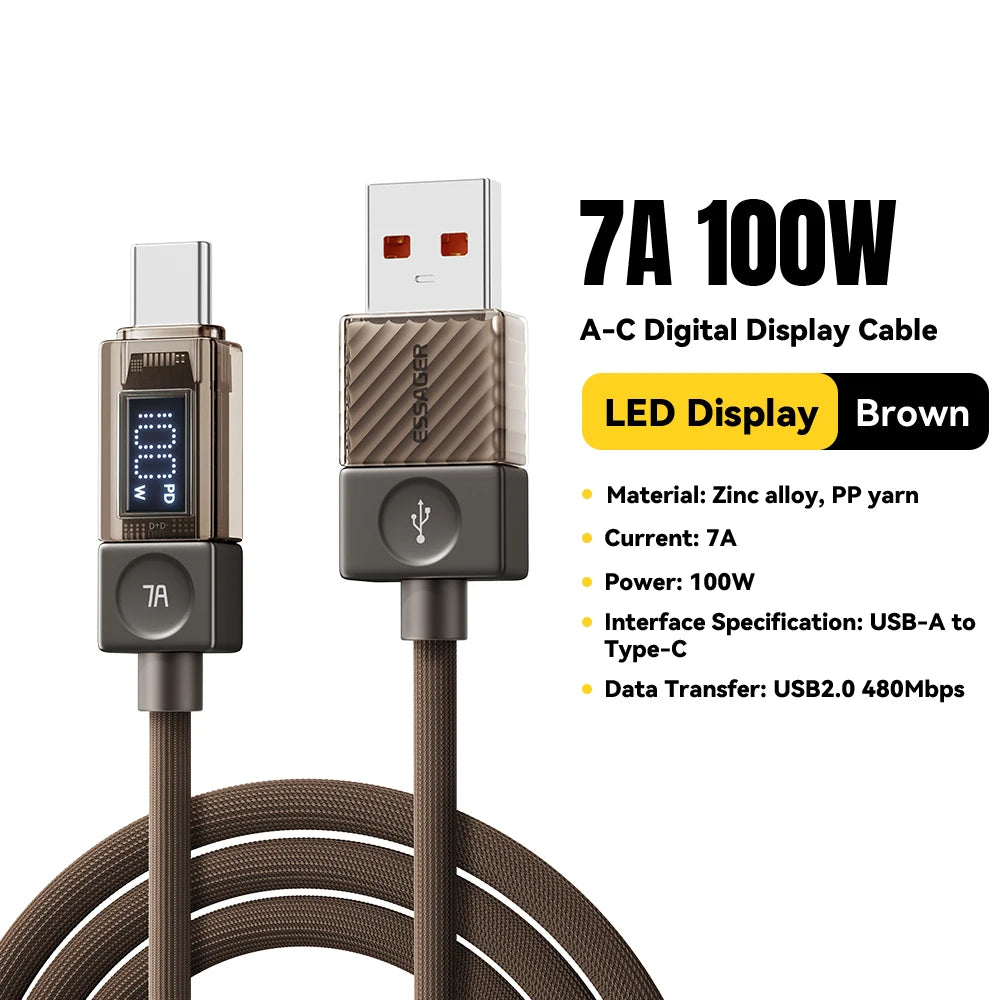 Essager 240W USB C Cable for iPhone 18 17 16 Plus Pro Max Macbook iPad Supercharge Fast Charger Type C Cable for Xiaomi Samsung