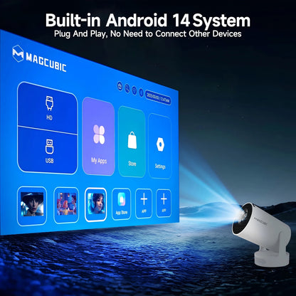 Magcubic 8K Projector HY300Pro+ Voice Control Projector Android 14 Beam 8000 Lumens Wifi6 BT5.4 Outdoor 8K Projector Portable Add Airmouse