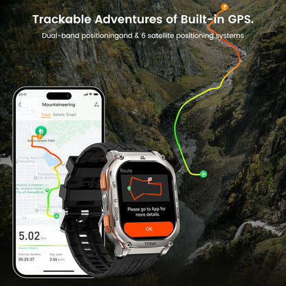 KOSPET TANK M3 Ultra GPS Smart Watch for Men Stainless Steel 5ATM Waterproof Bluetooth Call  24/7 Health Monitor for Android iOS