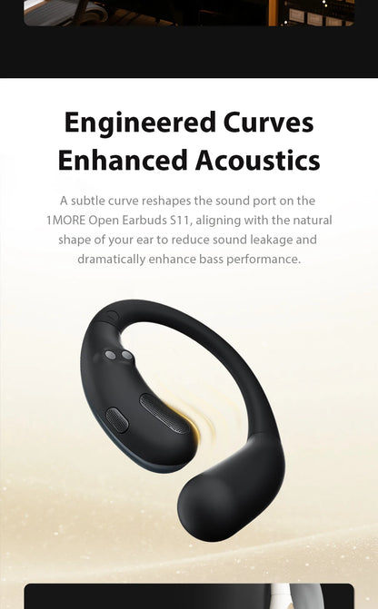 1MORE S11 Open-Ear Wireless Earphones Ultra-Thin Design Ear-Hook Earbuds Bluetooth V6.0 IPX5 28H Playtime