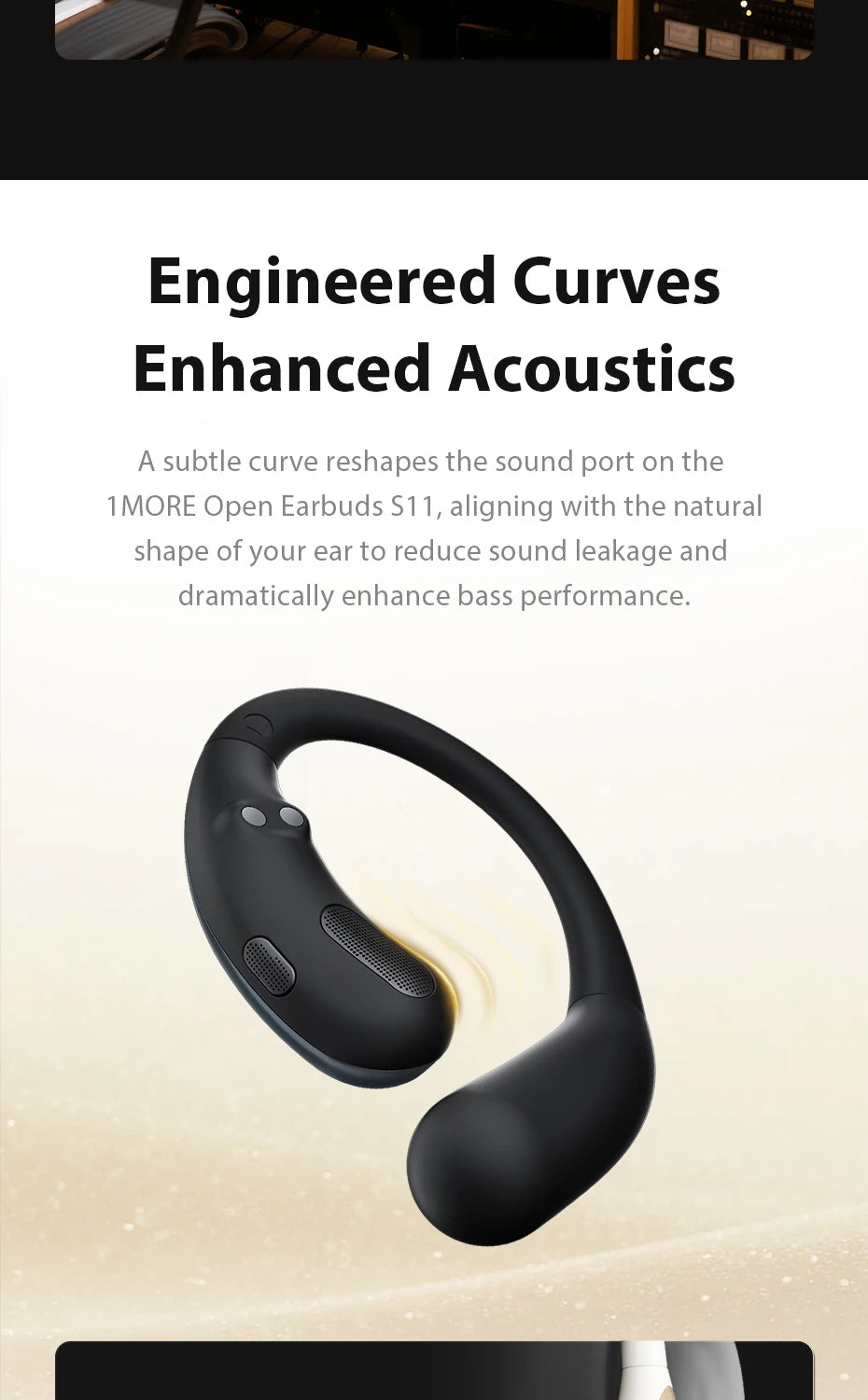 1MORE S11 Open-Ear Wireless Earphones Ultra-Thin Design Ear-Hook Earbuds Bluetooth V6.0 IPX5 28H Playtime
