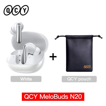 QCY MeloBuds N20 Wireless Bluetooth 6.0 Earphone 13mm Drivers -50dB Adaptive Hybrid Noise Cancelling Earbud 40Hrs HT20 Headphone