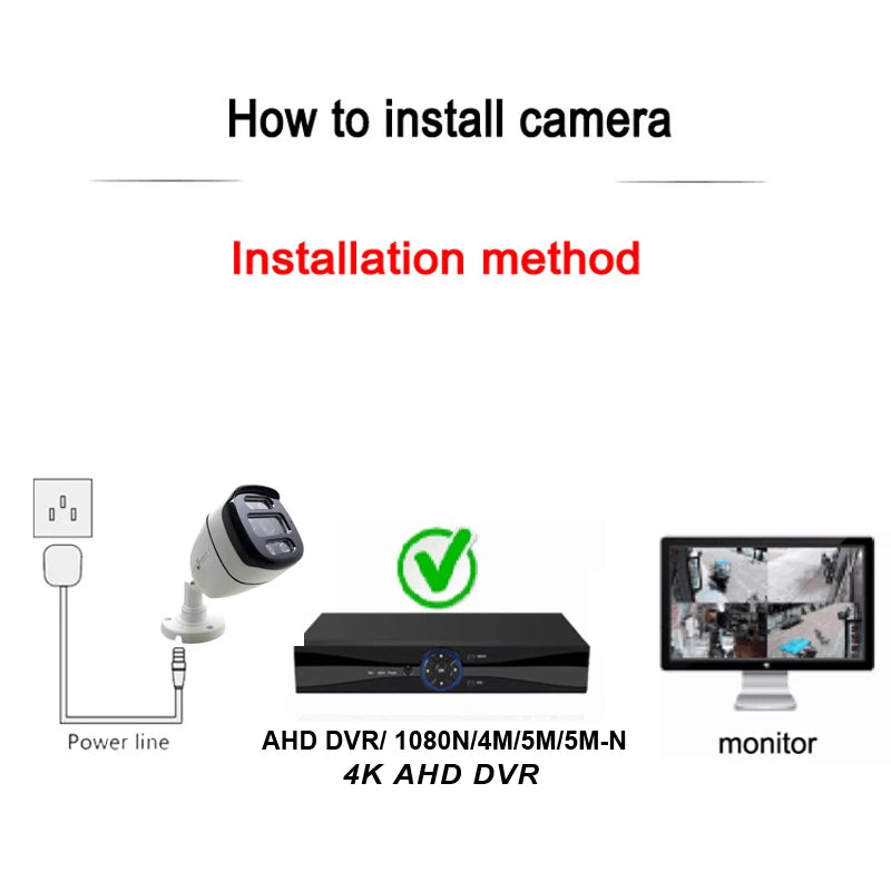 JIENUO 4K HD AHD Camera CCTV Security Surveillance System 1080P 5MP Outdoor Waterproof Infrared Night Vision TVI Home Bullet Cam