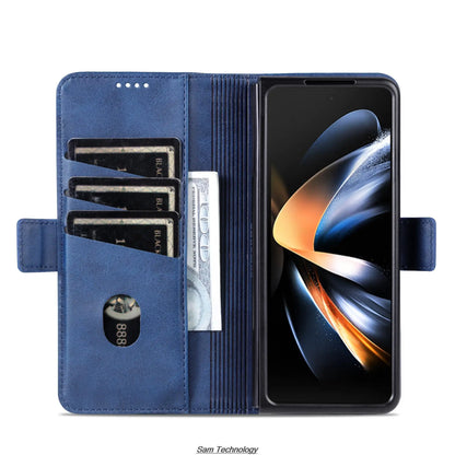 Magnetic Adsorption Leather Fitted Case for Samsung Galaxy Z Fold5 / Z Fold 5 6 7 4 3 5G Flip Cover Protective Case Fundas Coque