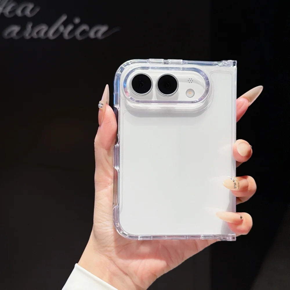 New Luxury Slim Clear Silicone Phone Case for iPhone Duo Ultra iPhone Fold 18 Transparent Wide Full Protection Shockproof Cover
