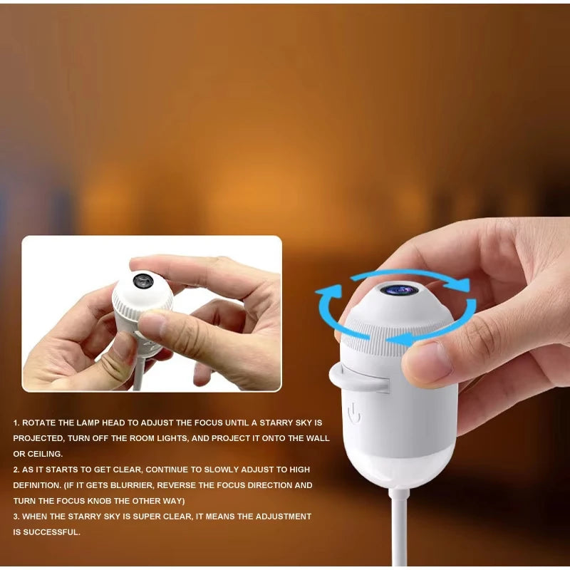 2027 Upgraded Hd Smart Dynamic 5d Holographic Night Light Projector, Plug and Play Hd Star Projector, 360° Adjustable Hd Galaxy