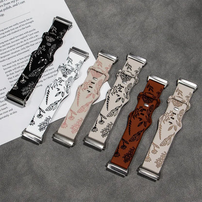 Flower Design Engraved Silicone Strap For Redmi Watch 3 /3 Lite /3 Active Two-tone Silicone Sport Strap For Redmi Watch3