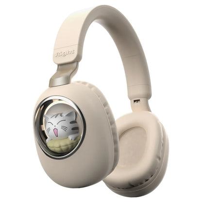 Kids Wireless Headphones with RGB light, 20H Battery Life, Transparent Capsule Cartoon Design, Bluetooth 5.3 Foldable Headset