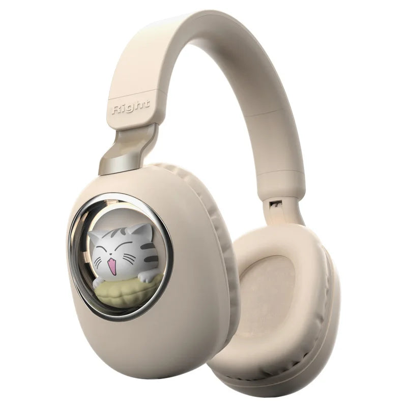 Kids Wireless Headphones with RGB light, 20H Battery Life, Transparent Capsule Cartoon Design, Bluetooth 5.3 Foldable Headset