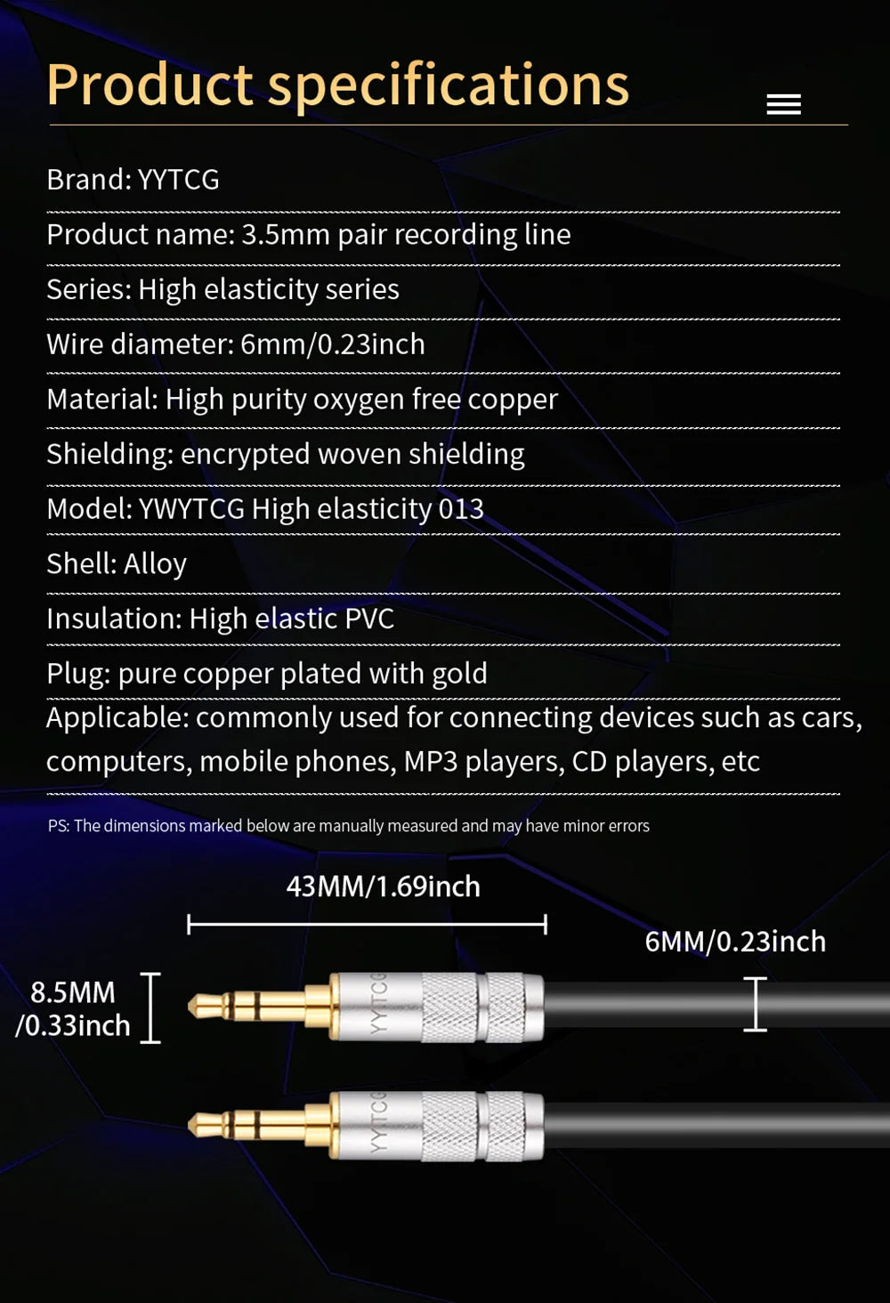 3.5mm Jack Aux Cable 3.5 mm Male to Male Audio Cable Speaker Line Aux Wire Cord Adapter For Samsung Xiaomi MP3 Headphone