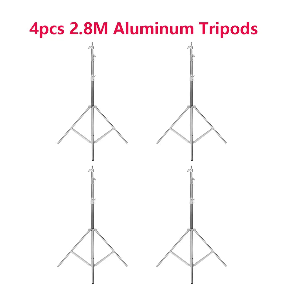 2.9M Tripod Super Stable Big Tripod Foldable Light Stand Lifting Frame Wheels Photography Softbox Photo Studio Stainless Steel