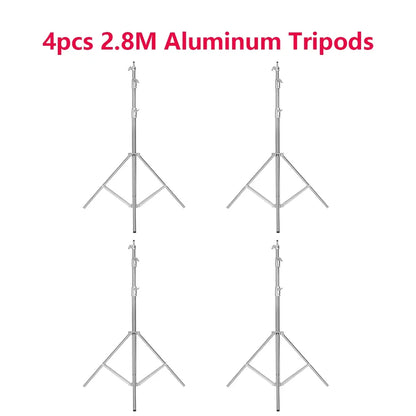 2.9M Tripod Super Stable Big Tripod Foldable Light Stand Lifting Frame Wheels Photography Softbox Photo Studio Stainless Steel