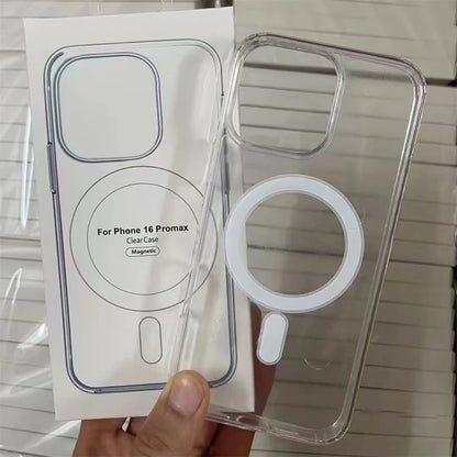 Original Case With box for iPhone 16 15 14 Pro Max 7 8 14 Plus 13 12 Mini 11 X XR XS Magsafe Wireless Charging Clear Cover