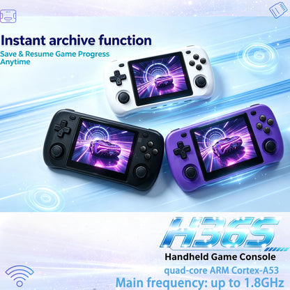 SMARTDUDE H36S Retro Handheld Game Console with 3.5-inch IPS Screen Batocera System 64GB/128GB Portable Gaming Device
