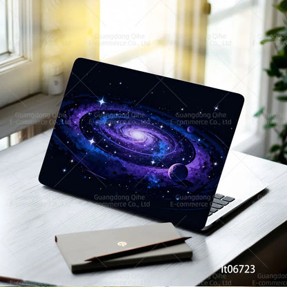 2PCS Galaxy Planet Laptop Skin Sticker, Space Black Hole Universe Design Decal Cover for Macbook HP Dell Lenovo 11-17 inch