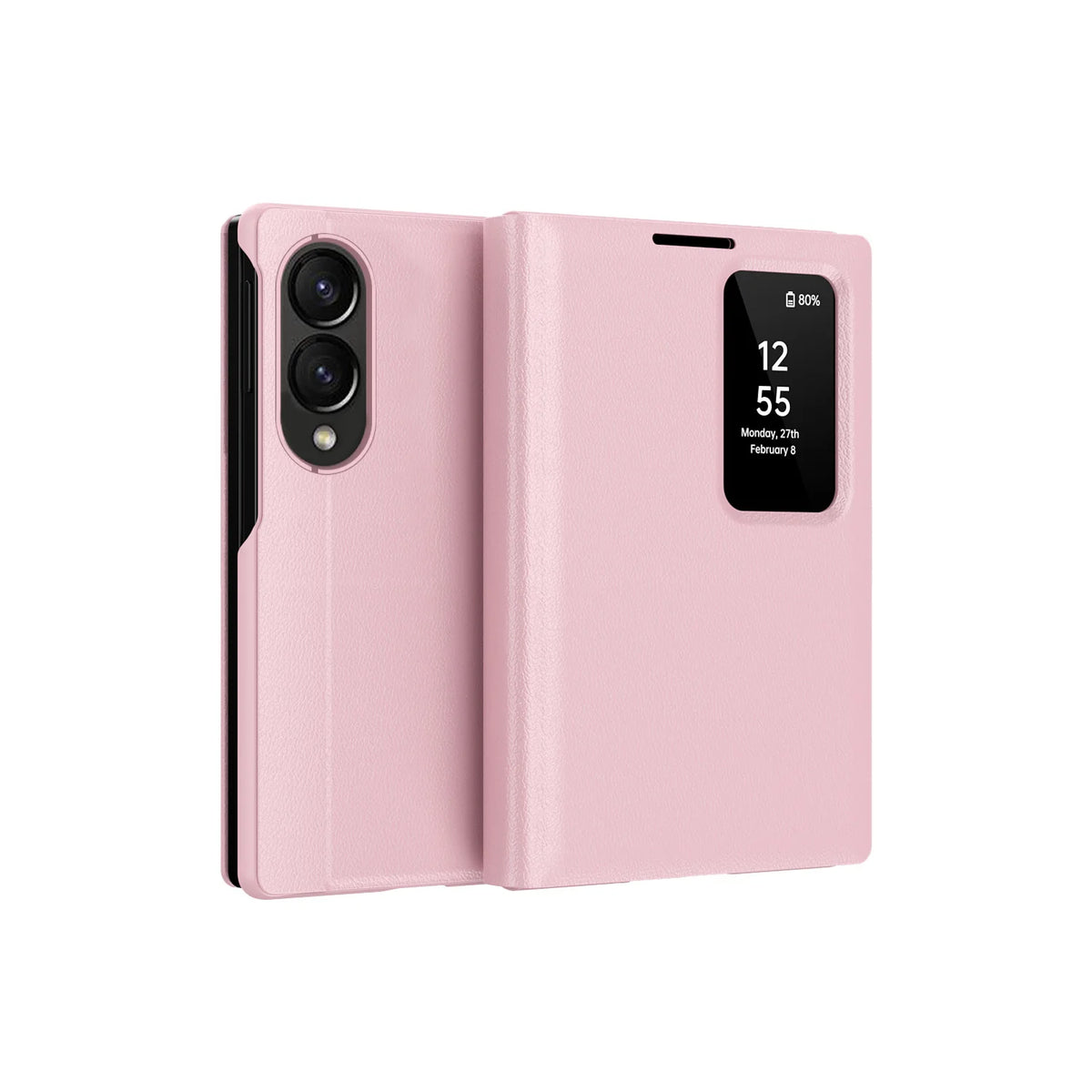 Luxury Leather Wallet Card Slot Smart View Case for Samsung Galaxy Z Fold 8 Fold8 Wide Flip-Free Answering Wake Up Flip Cover