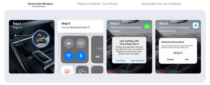 OTTOCAST Play2Video Ultra Carplay Ai Box Wireless Android Auto Adapter Built in Youtube Netflix For VW Benz Ford 99% of Cars