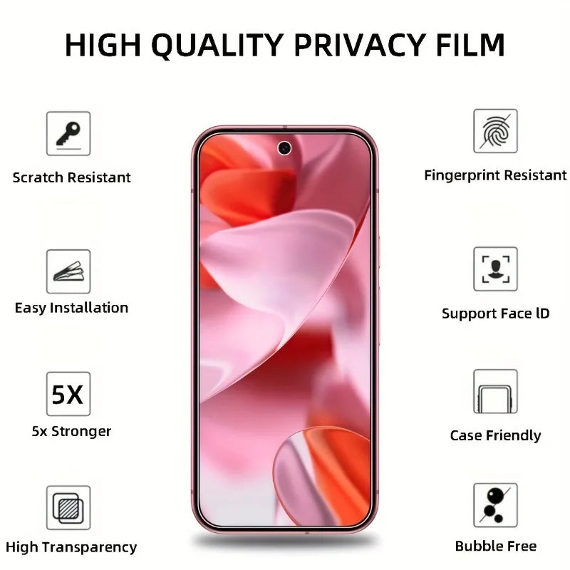 2Pcs Anti Peeping Tempered Glass Screen Protectors For Google Pixel 9 Pro XL 8 8a 7 7a 6 6a Pro 5a 4 XL Protective Glass