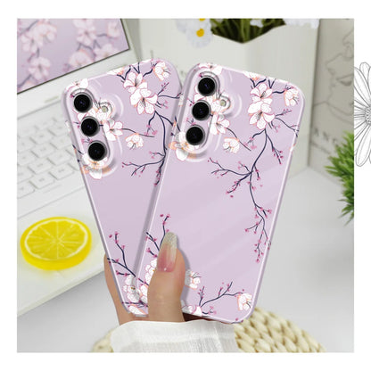 Fallen Plum Blossoms Phone Case For Samsung Galaxy S25 S24 S23 S22 S21 S20 Plus Ultra FE 5G Film Hard Cover