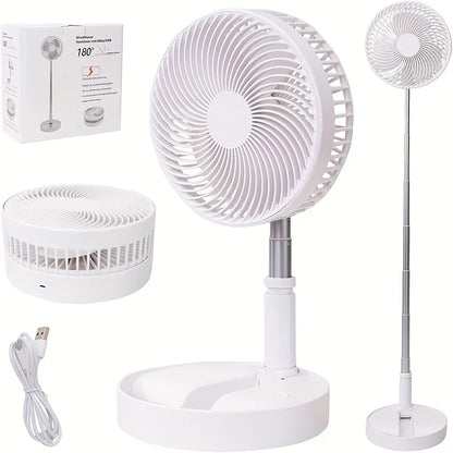 Retractable Fan USB Charging Folding Portable Mini Electric Fan Dormitory Outdoor Cooling Appliances Adjustable Home Fans