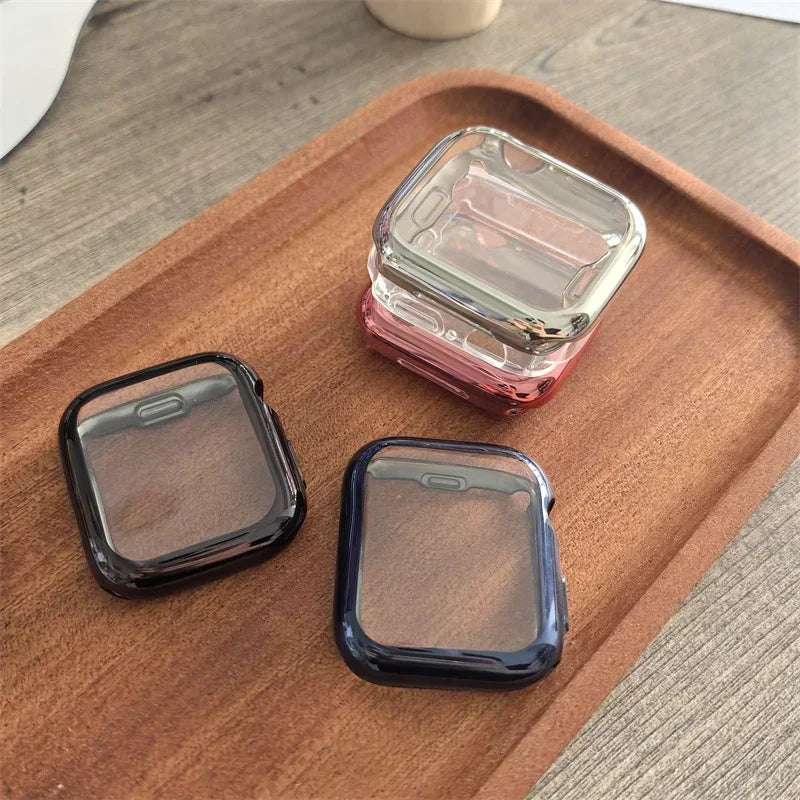 Screen Protector for Apple Watch 41mm 44mm 40mm 45mm 46mm 42mm TPU Full Cover bumper Case iWatch Series 12 11 10 9 8 7 SE 6 5
