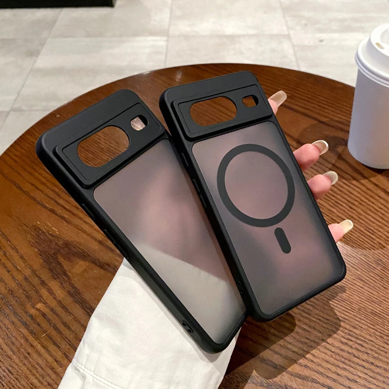 For Magsafe Magnetic Wireless Charging Luxury Matte Phone Case For Google Pixle 9 Pro XL 9A 6A 7A 8A 6 7 8 Pro Bumper Back Cover