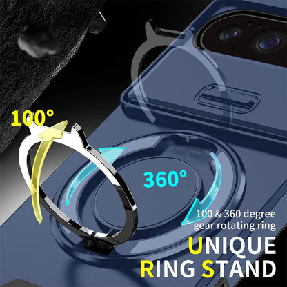 Heavy Duty Rugged Phone Case for Google Pixel 10 9  Pro XL 7 8 9 10 Pro 8A 9A Cases with Sliding Lens Cover Ring Kickstand Funda