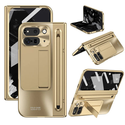 For Google Pixel 9 10 11 Pro Fold 2 Phone Case With Hinge Touch Pen Tempered Glass Film Stand Shockproof 360° Full Protect Cover