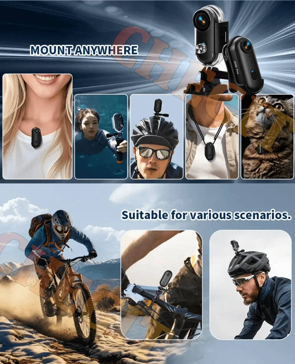 4K 1080P Mini Body Camera Helmet Handlebar Motorcycle Road Sport Cam Battery Body cam POV Vlog Sports Action Wifi H88 camera