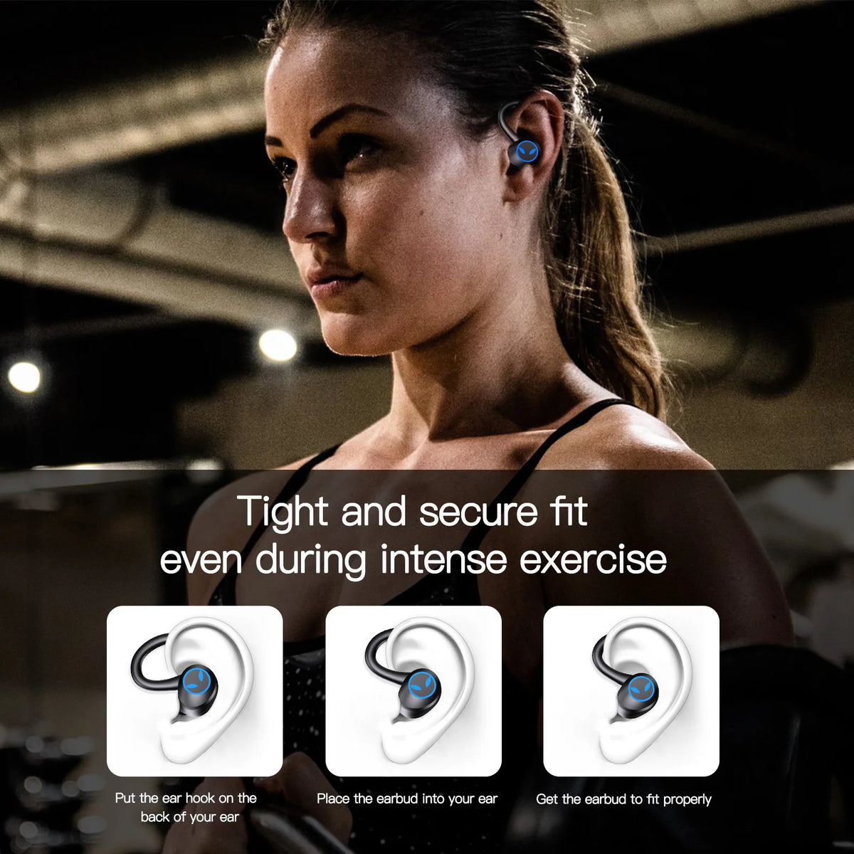 TWS Bluetooth Earphone,Stereo Wireless Headphone,USB-C Charging Case HiFi Earbud, HandsFree Headset With Mic For iPhone Android